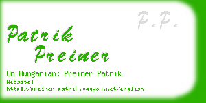patrik preiner business card